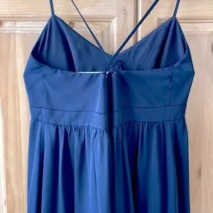 J Crew Drapey Spaghetti Strap Dress - 14 Navy